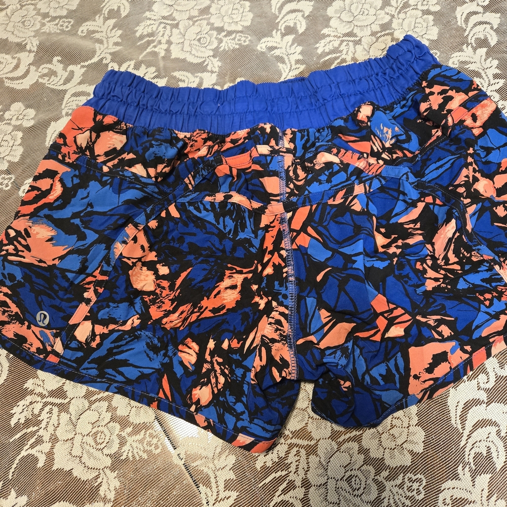 lululemon athletica Women’s Blue & Coral Athletic Shorts